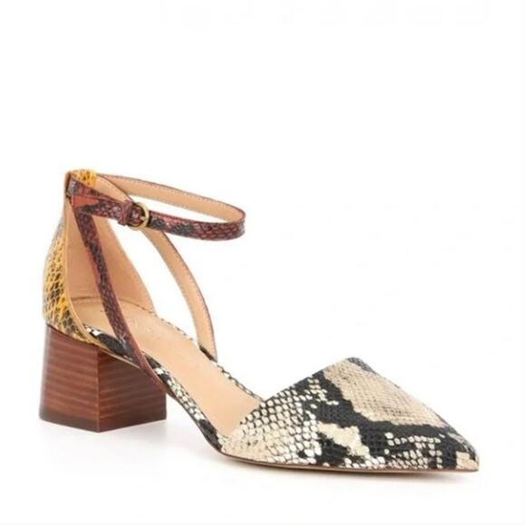 Gibson and Latimer Leilani snakeskin ankle strap sandals sz 10M - Picture 1 of 4